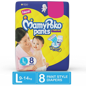 Mamy Poko Pants Standard Pant Style Large Size Diapers (8 Count)